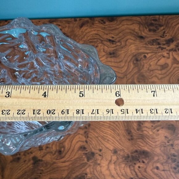 Vintage Mikasa Frostfire Clear Textured Solid Glass Vase 9.5" Tall Diamond Shape - Picture 10 of 11